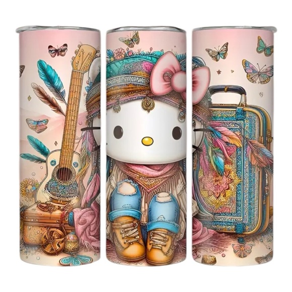 🆕 Hello Kitty Hippie 20oz Stainless Steel Tumbler - Insulated & Rust-Resistant - Picture 3 of 7